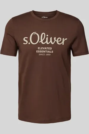 QS by s.Oliver Regular Fit T-Shirt aus reiner Baumwolle mit Statement-Label-Print in , Größe S