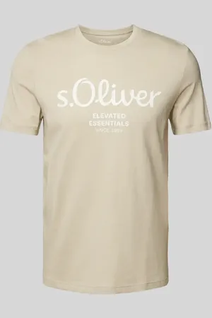 QS by s.Oliver Regular Fit T-Shirt aus reiner Baumwolle mit Statement-Label-Print in , Größe S