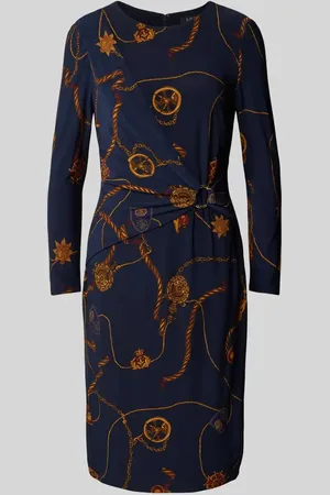 Ralph Lauren Knielanges Kleid mit Raffung Modell 