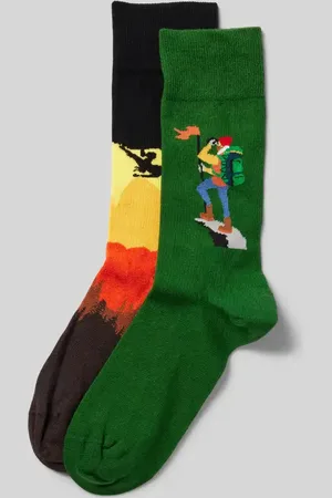 Christian Berg Socken mit Motiv-Stitching im 2er-Pack in , Größe 39/42