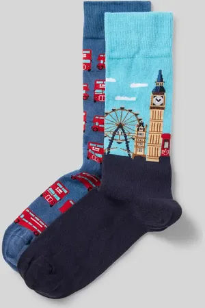 Christian Berg Socken mit Motiv-Stitching im 2er-Pack in , Größe 39/42