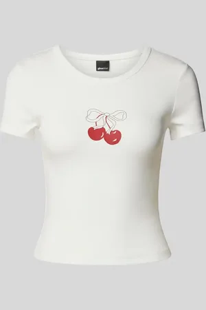 Gina Tricot Slim Fit T-Shirt mit Motiv-Print in , Größe L