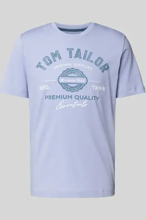 TOM TAILOR Regular Fit T-Shirt aus reiner Baumwolle mit Label-Print in , Größe S