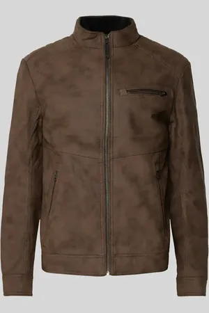TOM TAILOR Regular Fit Jacke in Lederoptik aus reiner Viskose mit gesteppter Schulterpasse in , Größe L