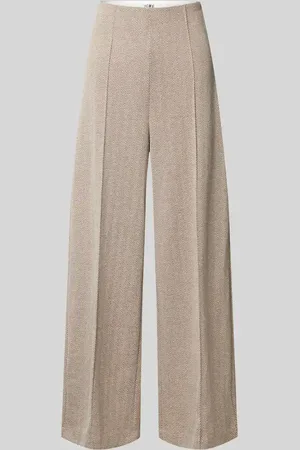 Ichi Wide Leg Stoffhose mit fixierten Bügelfalten Modell 
