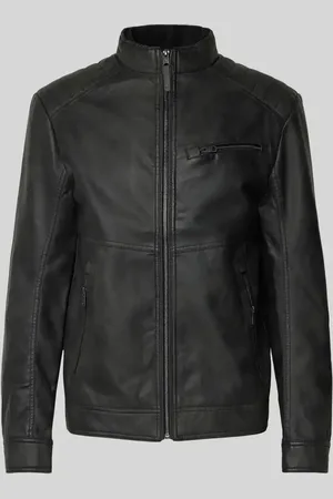 TOM TAILOR Regular Fit Jacke in Lederoptik aus reiner Viskose mit gesteppter Schulterpasse in , Größe S