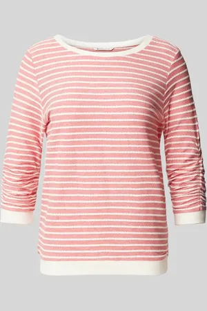 TOM TAILOR Shaped Fit 3/4-Shirt mit gerafften Ärmeln und Baumwoll-Anteil in , Größe XS