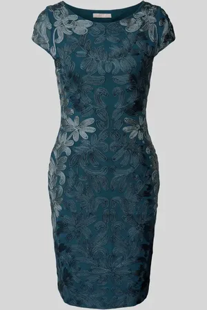 Christian Berg Knielanges Cocktailkleid mit floraler Stickerei in , Größe 36
