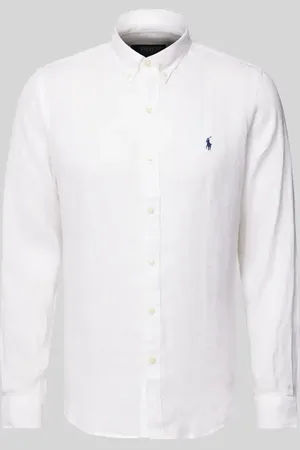 Ralph Lauren Slim Fit Leinenhemd mit Button-Down-Kragen in , Größe S
