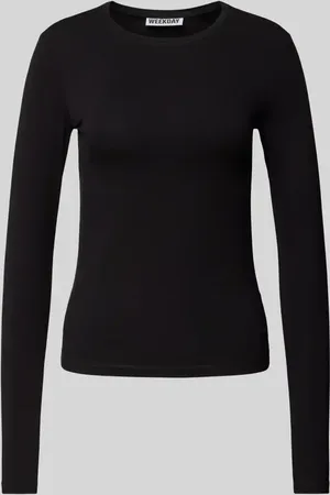 Weekday Longsleeve mit geripptem Rundhalsausschnitt in , Größe XS