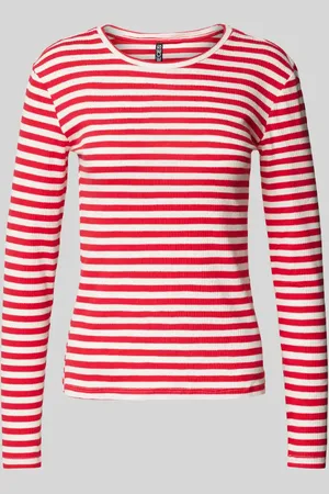 Pieces® Slim Fit Langarmshirt aus Bio-Baumwoll-Mix Modell 