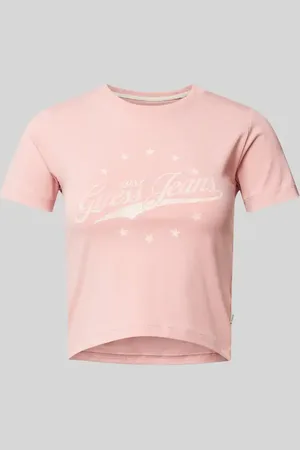 Guess Cropped T-Shirt mit Label-Print in , Größe XS