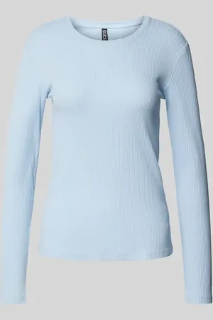 Pieces® Slim Fit Langarmshirt aus Bio-Baumwoll-Mix Modell 