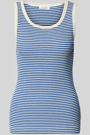 Marc O’ Polo Slim Fit Top aus gestreiftem Baumwoll-Mix in , Größe L