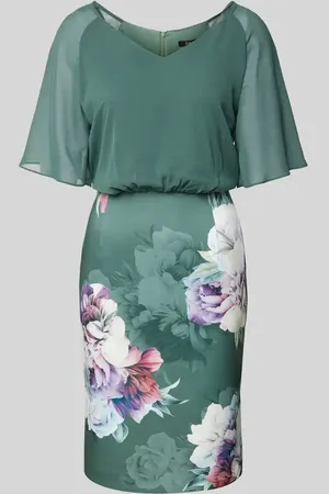 Swing Knielanges Cocktailkleid mit V-Ausschnitt in , Größe 36
