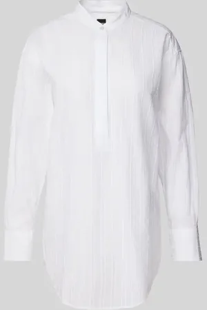 HUGO BOSS Regular Fit Bluse mit Stehkragen Modell 