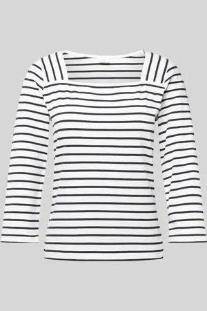 QS by s.Oliver Shaped Fit Langarmshirt mit Karree Ausschnitt in , Größe 46