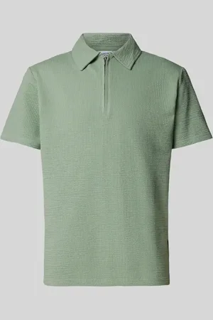 SELECTED Poloshirt mit kurzem Reißverschluss Modell 