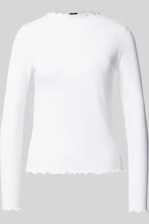 Pieces® Regular Fit Langarmshirt mit Rüschen-Saum Modell 