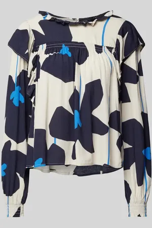 Oui Relaxed Fit Bluse mit Ballonärmeln in , Größe 34