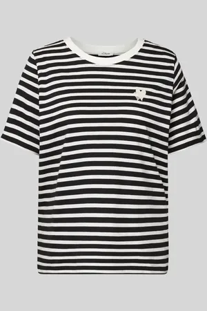 QS by s.Oliver Relaxed Fit T-Shirt aus reiner Baumwolle mit Herz-Stickerei in , Größe 36