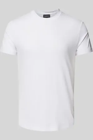 Emporio Armani T-Shirt mit geripptem Rundhalsausschnitt in , Größe L
