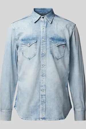 Replay Regular Fit Jeanshemd mit aufgesetzten Brustpattentaschen in , Größe M