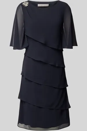 Christian Berg Knielanges Kleid mit Volants in , Größe 36