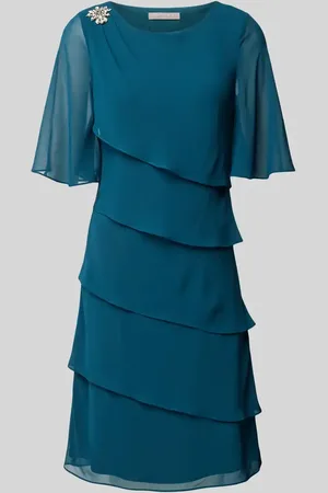 Christian Berg Knielanges Kleid mit Volants in , Größe 38