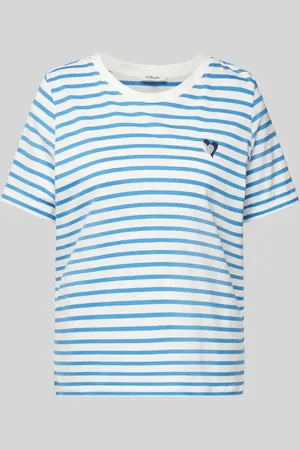 QS by s.Oliver Relaxed Fit T-Shirt aus reiner Baumwolle mit Herz-Stickerei in , Größe 34