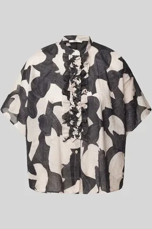 0039 Italy Relaxed Fit Bluse mit Stehkragen Modell 
