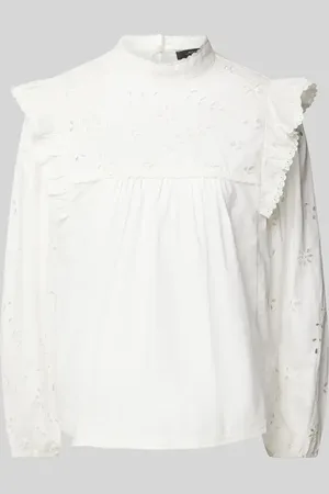 Max Mara Regular Fit Bluse mit Lochstickerei Modell 