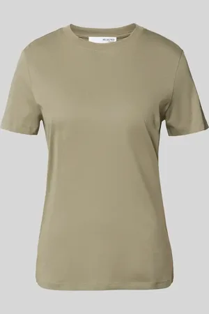 SELECTED T-Shirt mit geripptem Rundhalsausschnitt in , Größe XS