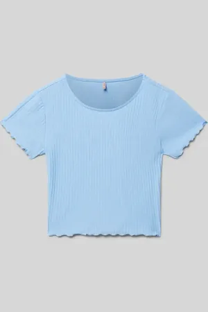 ONLY Regular Fit T-Shirt mit Rüschen Saum Modell 