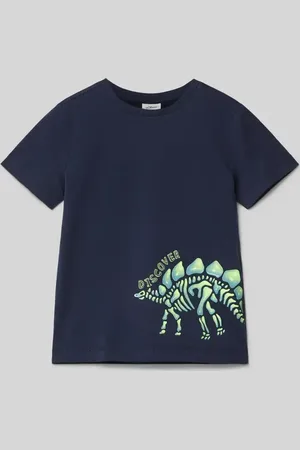 QS by s.Oliver Regular Fit T-Shirt aus weichem Baumwoll-Mix mit Silicon Print in , Größe 104