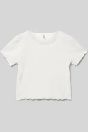 ONLY Regular Fit T-Shirt mit Rüschen Saum Modell 