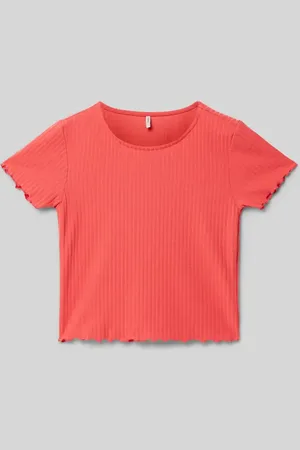 ONLY Regular Fit T-Shirt mit Rüschen Saum Modell 