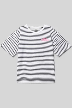 QS by s.Oliver Boxy Fit T-Shirt aus Interlockjersey mit Printdetail in , Größe 146