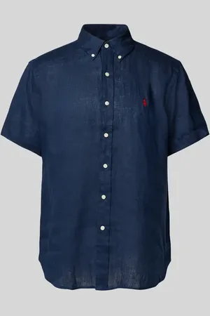 Ralph Lauren Custom Fit Leinenhemd mit Button-Down-Kragen in , Größe L