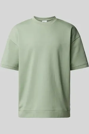 Lindbergh Oversized T-Shirt mit geripptem Rundhalsausschnitt in , Größe XL