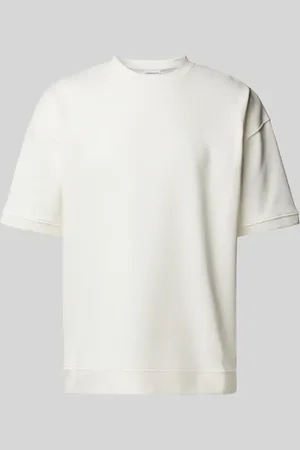 Lindbergh Oversized T-Shirt mit geripptem Rundhalsausschnitt in , Größe XL
