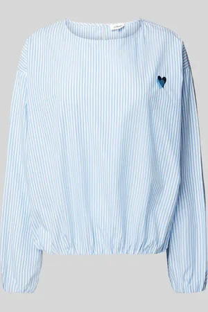QS by s.Oliver Oversized Blusenshirt aus reiner Baumwolle mit Herz-Stickerei in , Größe 36