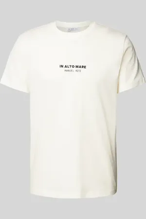 Manuel Ritz T-Shirt mit geripptem Rundhalsausschnitt in , Größe L