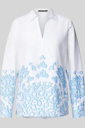 Comma, Relaxed Fit Bluse mit V-Ausschnitt in , Größe 34
