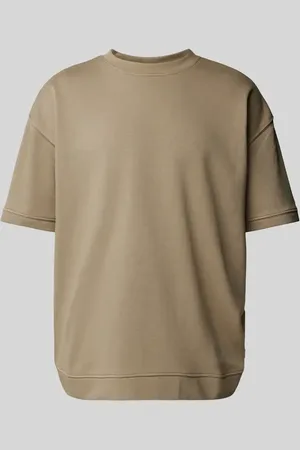 Lindbergh Oversized T-Shirt mit geripptem Rundhalsausschnitt in , Größe XL