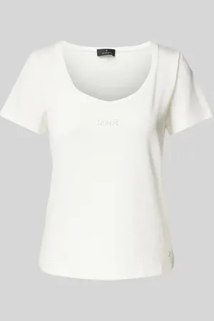 monari T-Shirt mit geripptem U-Ausschnitt in , Größe 36