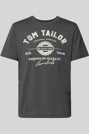 TOM TAILOR Regular Fit T-Shirt aus reiner Baumwolle mit Label Print in , Größe L
