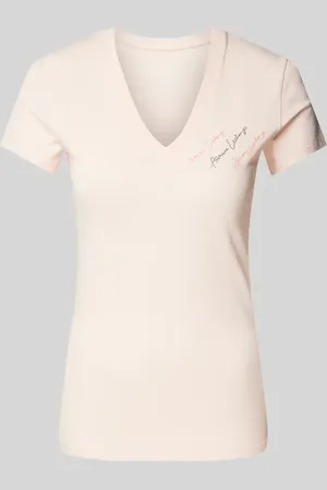 Armani Exchange T-Shirt mit Label-Ziersteinbesatz in , Größe L