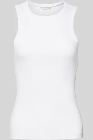 TOM TAILOR Slim Fit Tank Top aus Baumwoll-Mix in Ripp-Optik in , Größe L