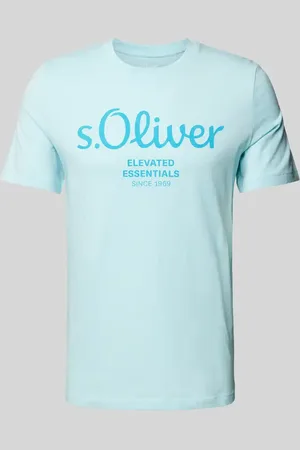 QS by s.Oliver Regular Fit T-Shirt aus reiner Baumwolle mit großem Label Print in , Größe 3XL